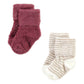 Hudson Baby Unisex Baby Cotton Rich Newborn And Terry Socks, Blush Pink Stripe, 0-6 Months