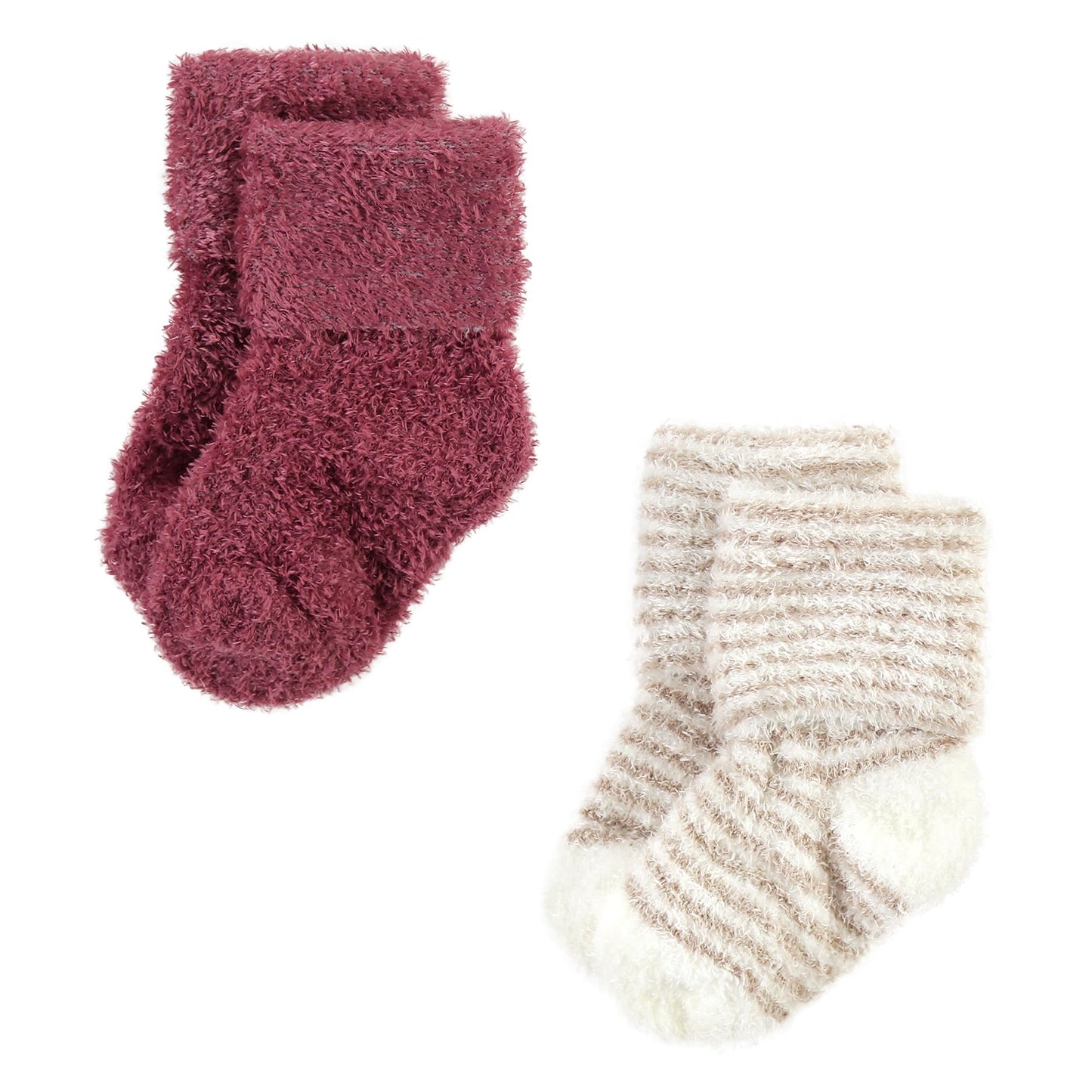 Hudson Baby Unisex Baby Cotton Rich Newborn And Terry Socks, Blush Pink Stripe, 0-6 Months