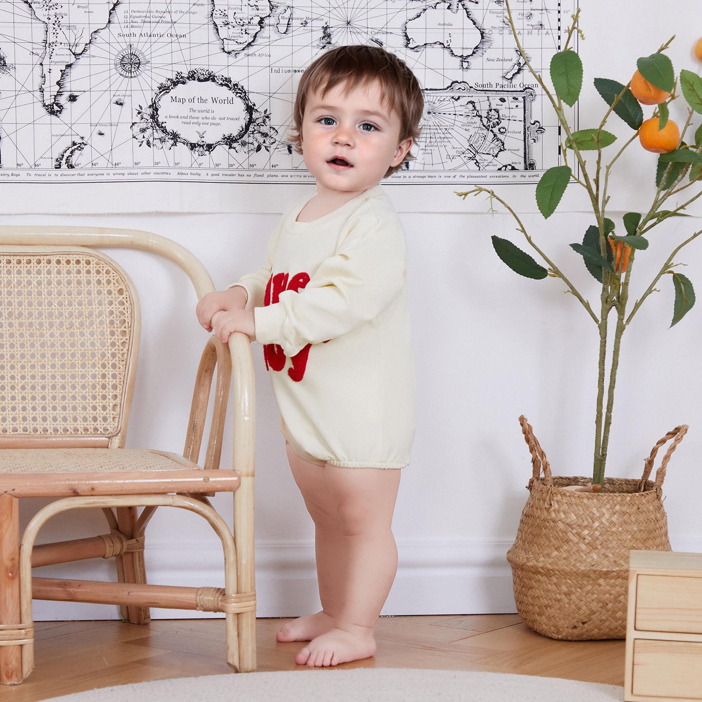 Ursobutegl Newborn Baby Boys Romper Sweatshirt Lover Boy Letter Embroidery Sweater Valentines Day Outfit Clothes(Beige-Lover Boy