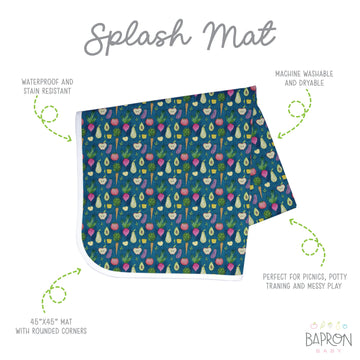 Bapronbaby Organic Produce Splash Mat - Waterproof Catch-All For Under High Chairs, Floors, Tables, Playtime Or Arts & Crafts -
