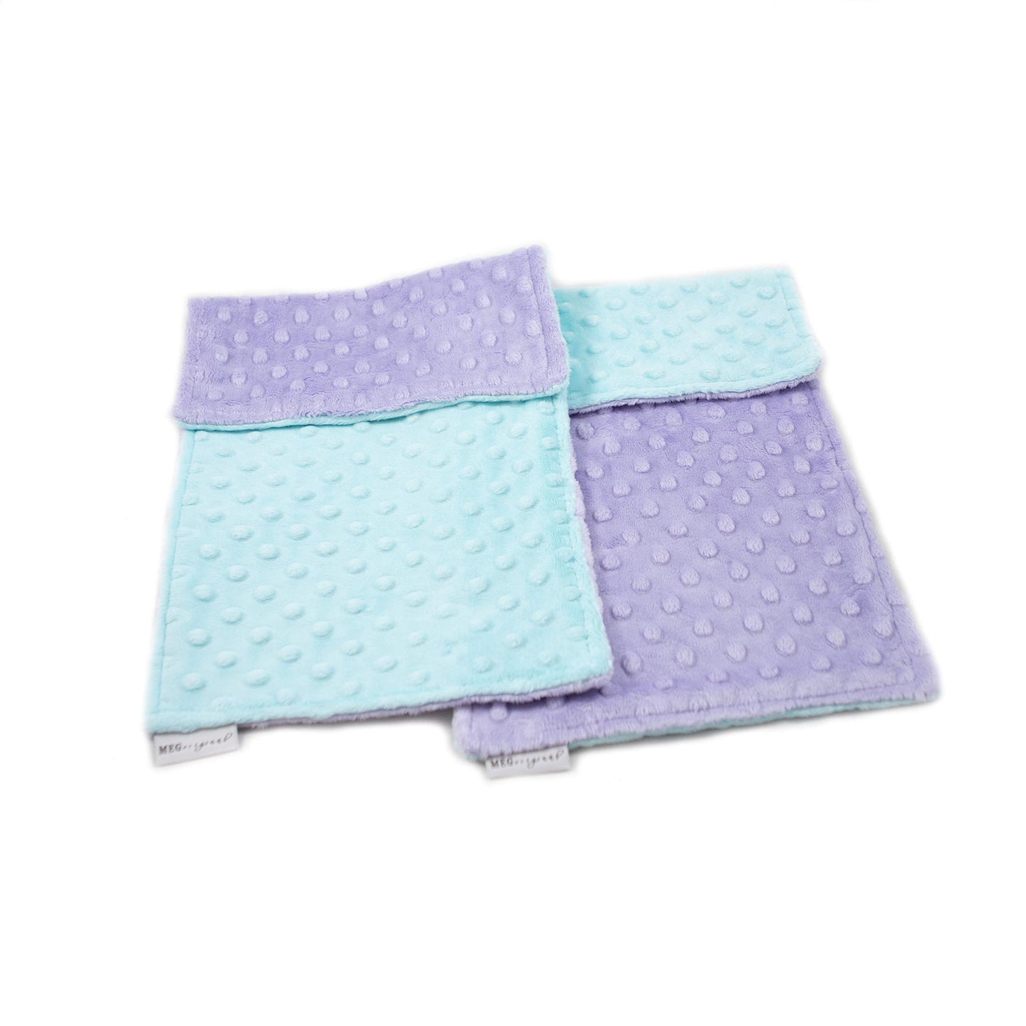 Meg Original Lavender & Aqua Baby Girl Burp Cloth Set