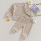 Vchoohce Baby Girl Sister Matching Outfit Long Sleeve Lil/Big Sis Letter Print Sweatshirt Top Pants 2Pcs Fall Winter Clothes(S L