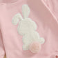 Lagkiyoj Easter Outfit Baby Girl Boy Bunny Embroidery Sweatshirt Romper Infant Long Sleeve Bodysuit Newborn Spring Outfit