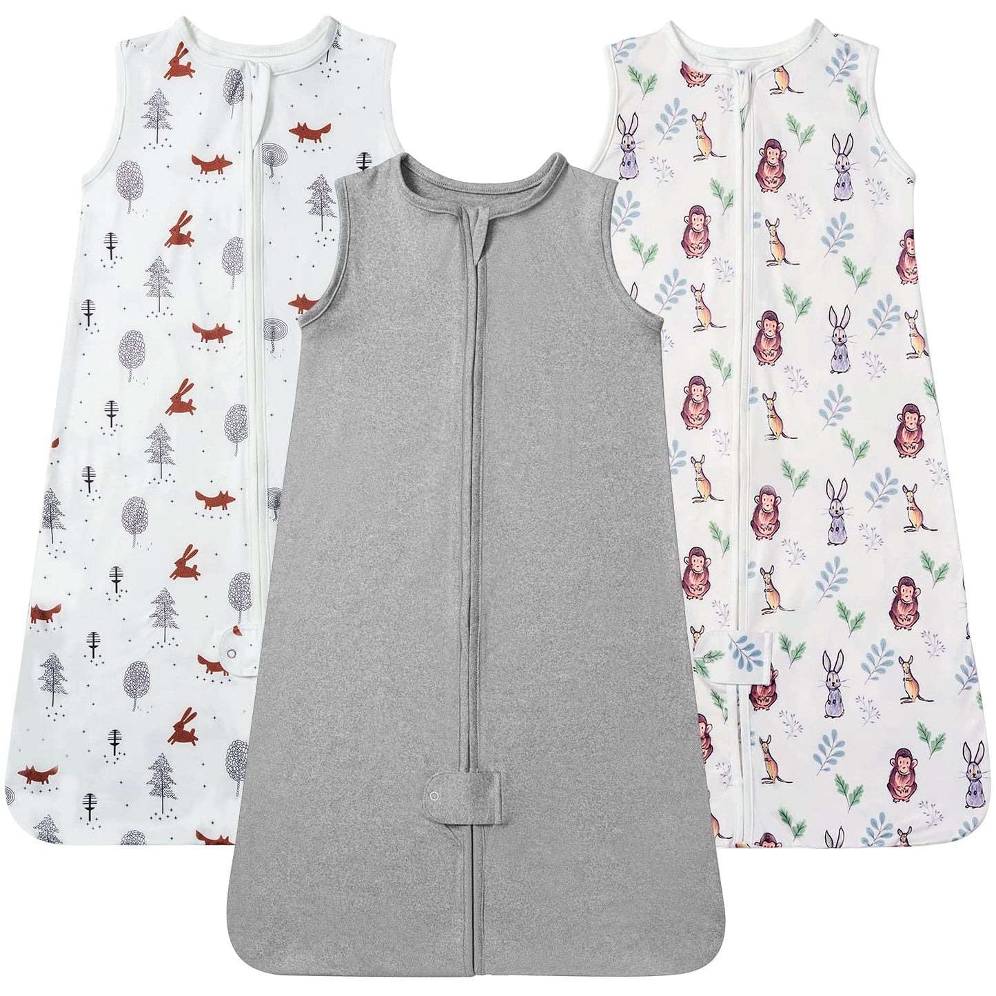 TotAha Sleep Sack 6-12 Months 3 Pack, Buttery Soft, Safe Wearable Blanket Baby Sleeping Bag with 2-Way Zipper for Girl Boy, 0.5 