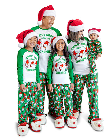 The Children'S Place 1 Piece Family Matching Christmas Holiday Fleece Pajamas Sets, Adult, Big Kid, Toddler, Baby, Xmass Gnomies