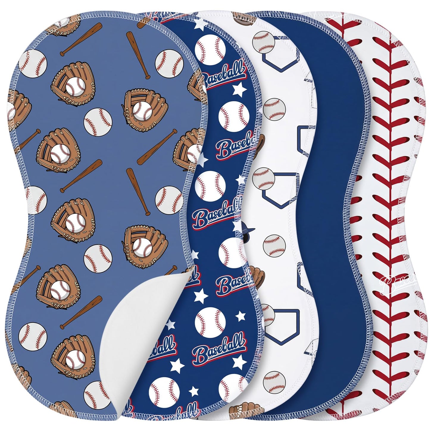 SmoothNovelty 5 Pack Bee Pattern Baby Burp Cloths Soft Absorbent Burping Rags for Newborns 19x9 Spit up Cloths for Boy Girl Newb