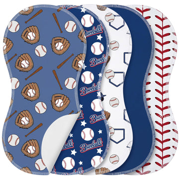 SmoothNovelty 5 Pack Bee Pattern Baby Burp Cloths Soft Absorbent Burping Rags for Newborns 19x9 Spit up Cloths for Boy Girl Newb