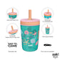Zak Designs Kelso 15 Oz Tumbler Set, (Shells) Non-Bpa Leak-Proof Screw-On Lid With Straw Made Of Durable Plastic And Silicone, P