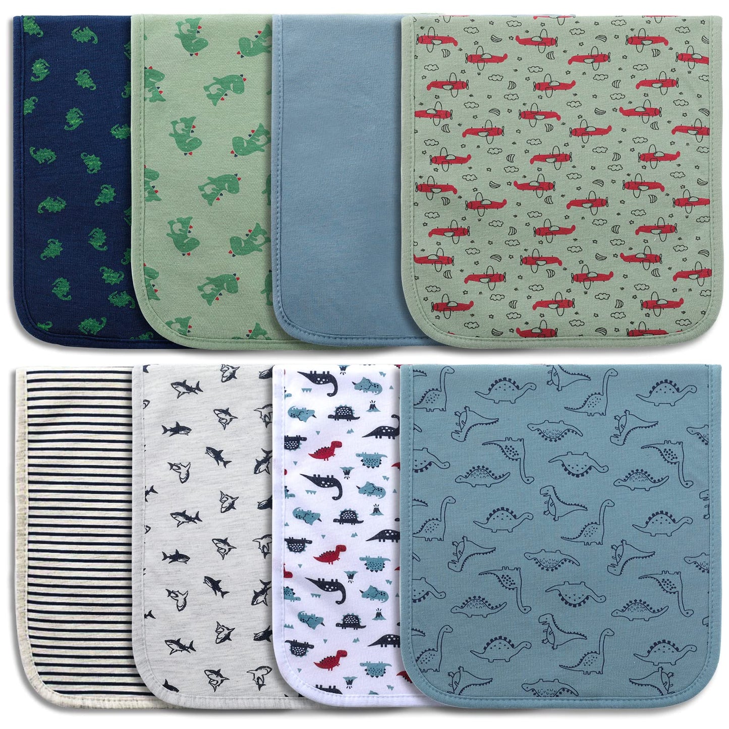 Hakochia Burp Cloths for Baby Boy Organic Cotton Large Burp Clothes Extra Absorbent Soft Burping Rags Spit Up Cloth Sets for New