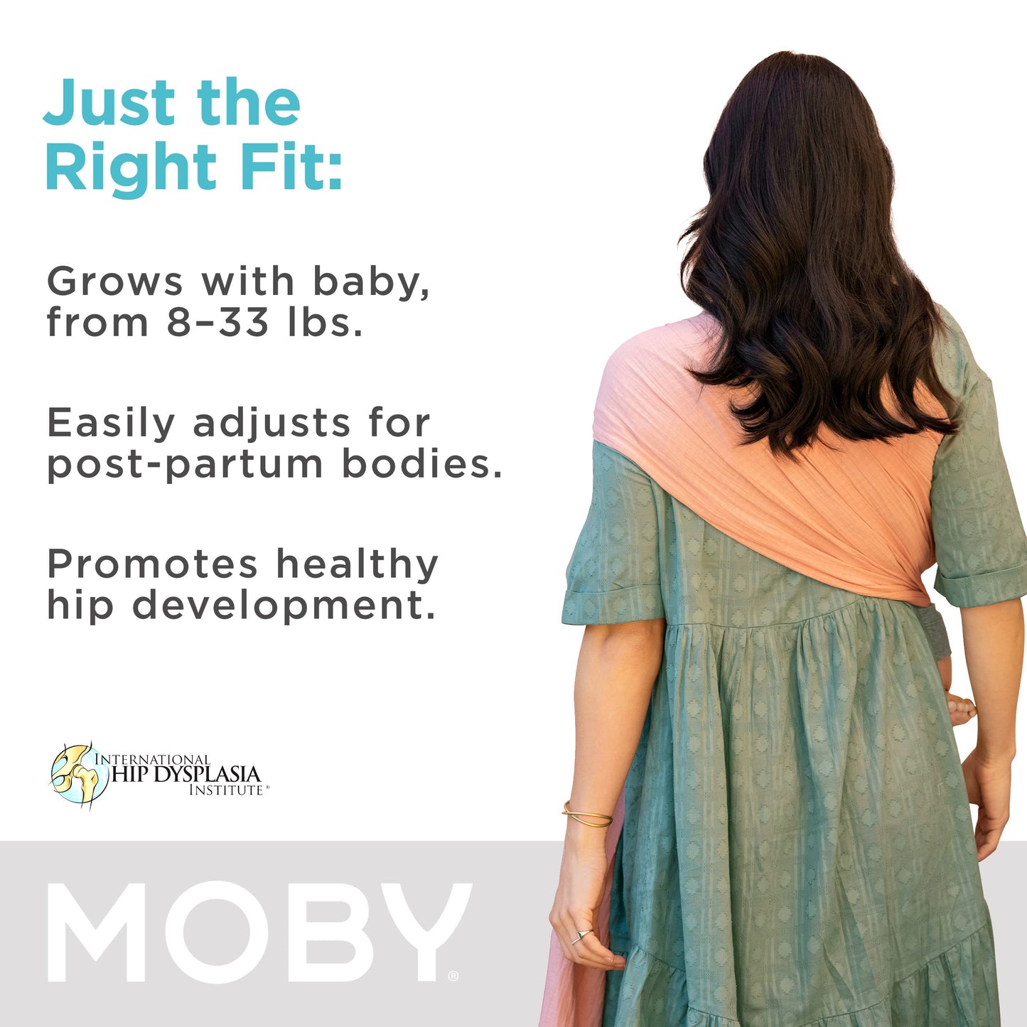 Moby Baby Wrap Carrier Ring Sling for Newborns to Toddlers, Hands-Free, Versatile Support for Moms & Dads, Breathable & Lightwei