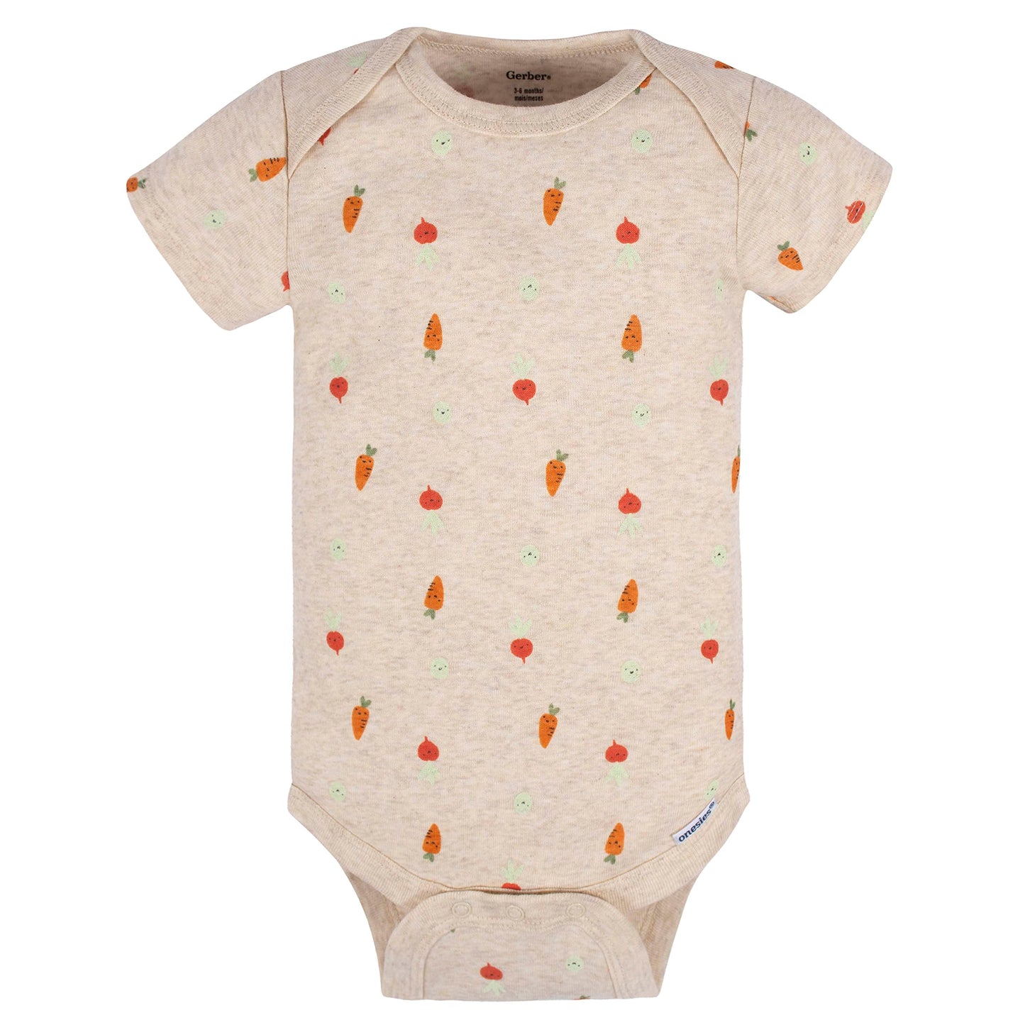 Gerber Unisex Baby 5-Pack Short Sleeve Variety Onesies Bodysuits Happy Veggies Newborn