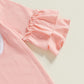 My First Valentines Day Baby Girl Outfit Love Heart Letter Long Sleeve Romper Newborn Spring Jumpsuit Clothes (A-Pink, 0-3 Month