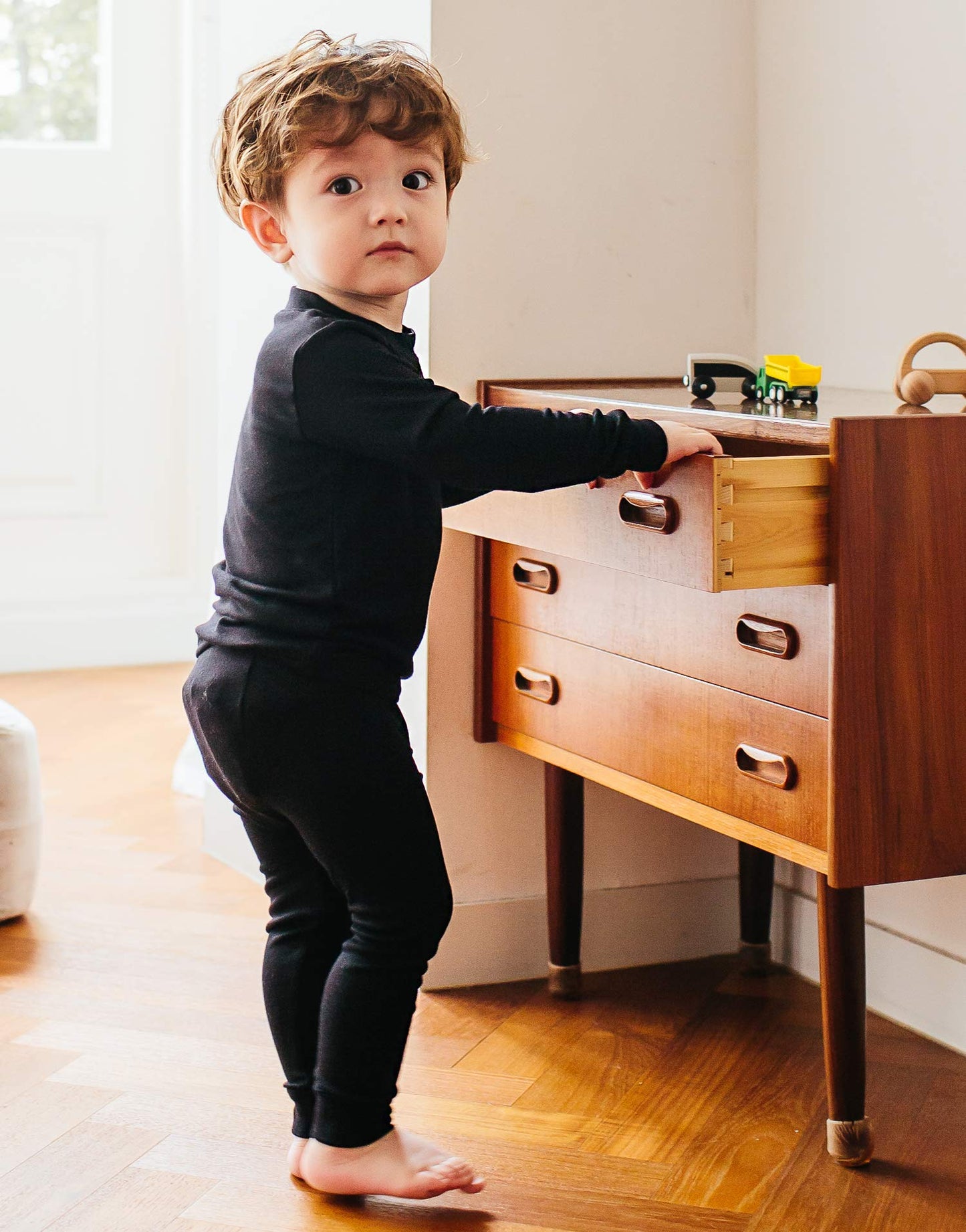 Vaenait Kids Toddler Long Sleeve Modal Sleepwear Pajamas 2Pcs Set Modal Black S