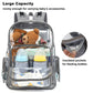Yusudan Clear Diaper Bag Backpack For Baby Girls Boys, Mom Nappy Bags For Women (Grey)