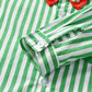Mhsh Baby Boy Christmas Outfit Green Stripe Shirt With Bowtie And Pants Outfits, Newborn 3Pcs Pants And Top Sets(Green Stripe, 8