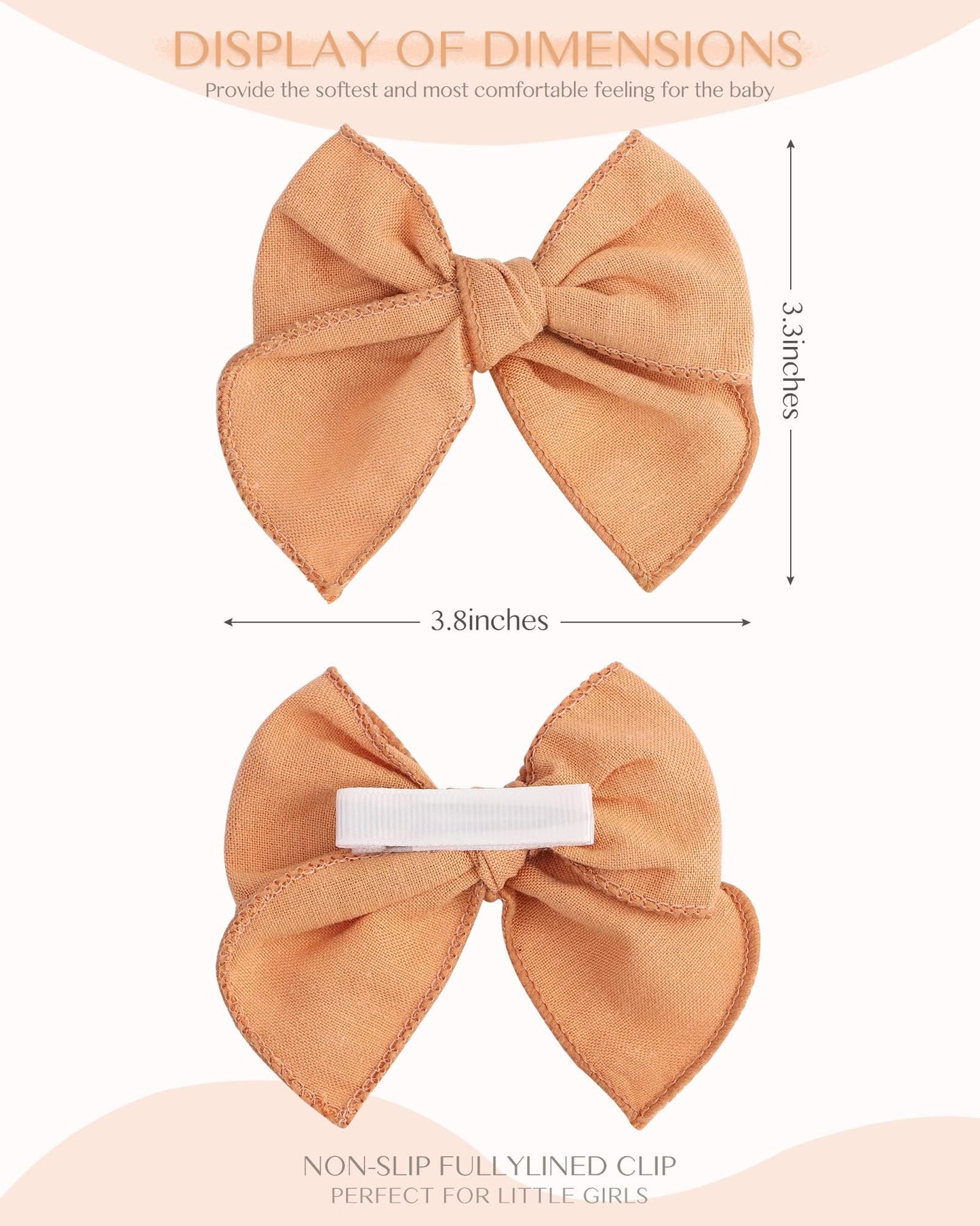 Doboi Baby Girl Hair Clips 20Pcs Baby Girl Bows Flower Cotton Prints Hair Accessories Fully Lined Alligator Hair Clips For Girls