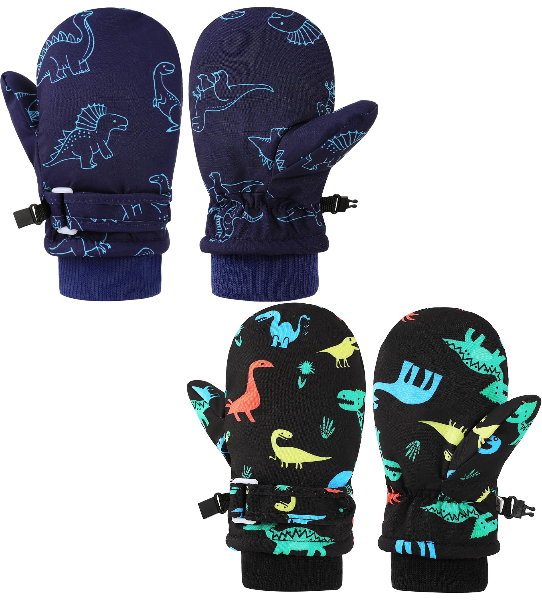 Enbaohui Baby Waterproof Mittens Threaded Waterproof Mitten Fleece Lined Glove Kids Snow Ski Mitten For Boys Girls 6Months-5T