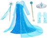 Luxury Princess Dress Costumes With Shining Long Cape Girls Birthday Party 7-8 Years