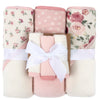 Hooded Baby Bath Towel and Washcloth 6 Piece Set for Newborns, Infants & Toddlers, Boys & Girls Baby Hooded Towels Set (Roses & 
