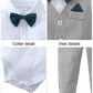 Disaur Baby Boy Suit Long Sleeve Infant White Shirt Gray Vest Pants Bow Tie Baby Boy Thanksgiving Outfit 9 12 Months 1T