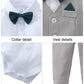 Disaur Christening Outfits For Boys Long Sleeve Infant White Shirt Gray Vest Pants Bow Tie Newborn Suit For Baby Boy 3 6 Months