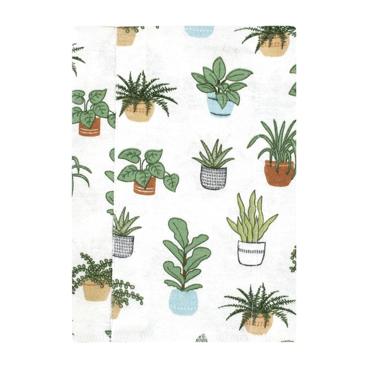 Hudson Baby Unisex Baby Cotton Flannel Burp Cloths, Plants 4 Pack, One Size