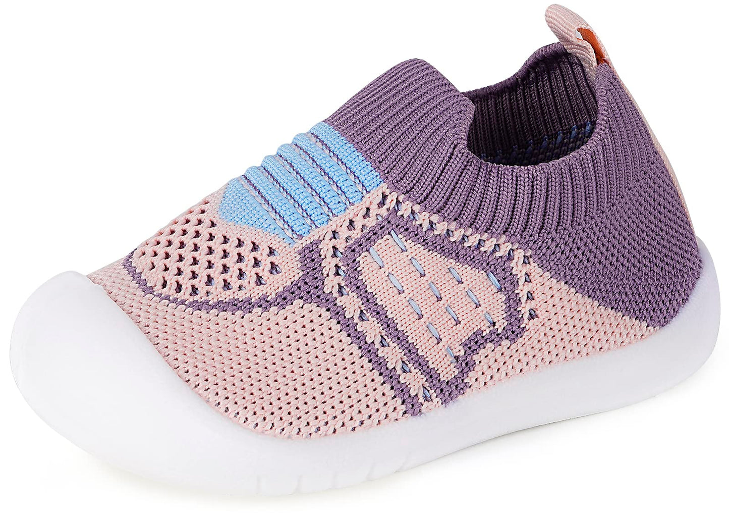 Baby Boys Girls Walker Shoes Toddler Socks Breathable Mesh Baby Walker Shoes Slippers Infant Shoes Non Slip Soft Rubber Sole,Pur