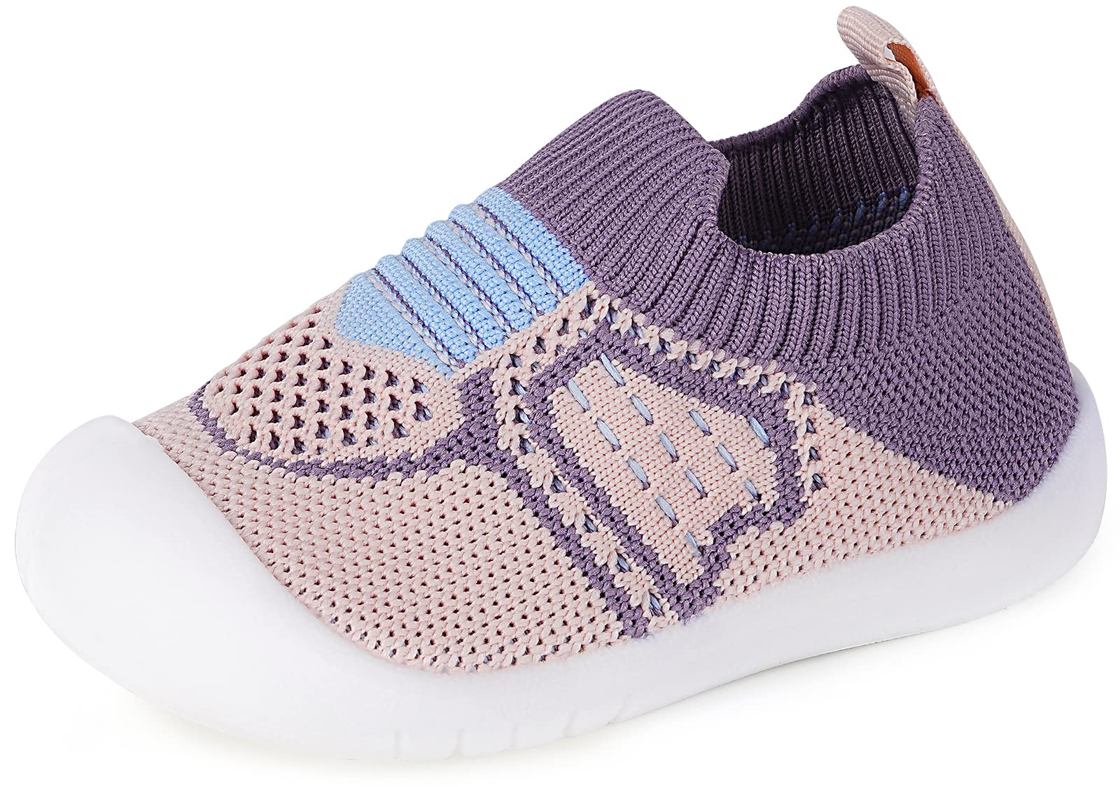 Baby Boys Girls Walker Shoes Toddler Socks Breathable Mesh Baby Walker Shoes Slippers Infant Shoes Non Slip Soft Rubber Sole,Pur