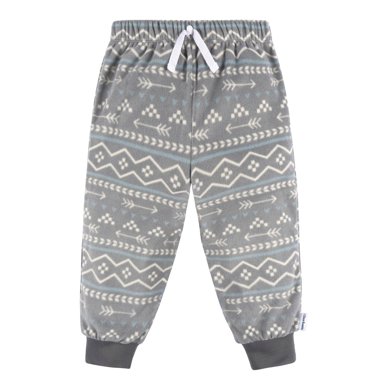 Gerber Baby Boys' 2-Piece Fleece Pajamas Pants Set, Fairisle