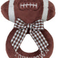 Bearington Baby Touchdown, 5.5 Inch Plush Stuffed Baby Football Soft Ring Rattle - Newborn Toys - Soft Rattle