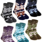 Children'S Winter Warm Wool Solid Color Socks Kids Boy Girls Thermal Crew Socks 6 Pairs (6 Pairs Camouflage, 8-12 Years)