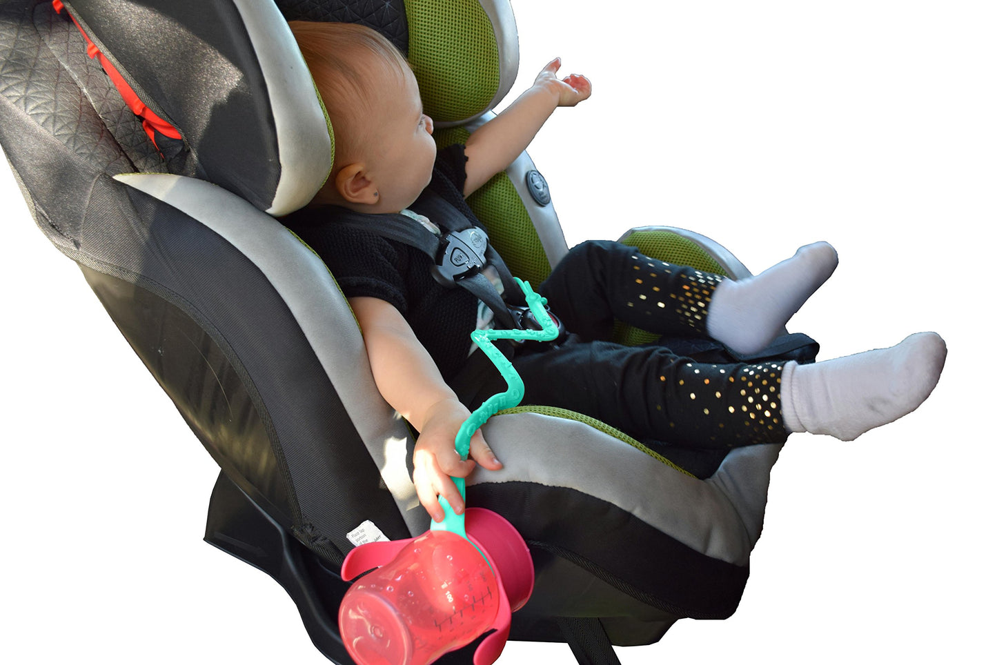 Brilli Baby Cup Catcher Patented Safety Tether Strap, Attach Sippy Cups, Bottles, Pacifiers & More to Stroller, High Chair, Car