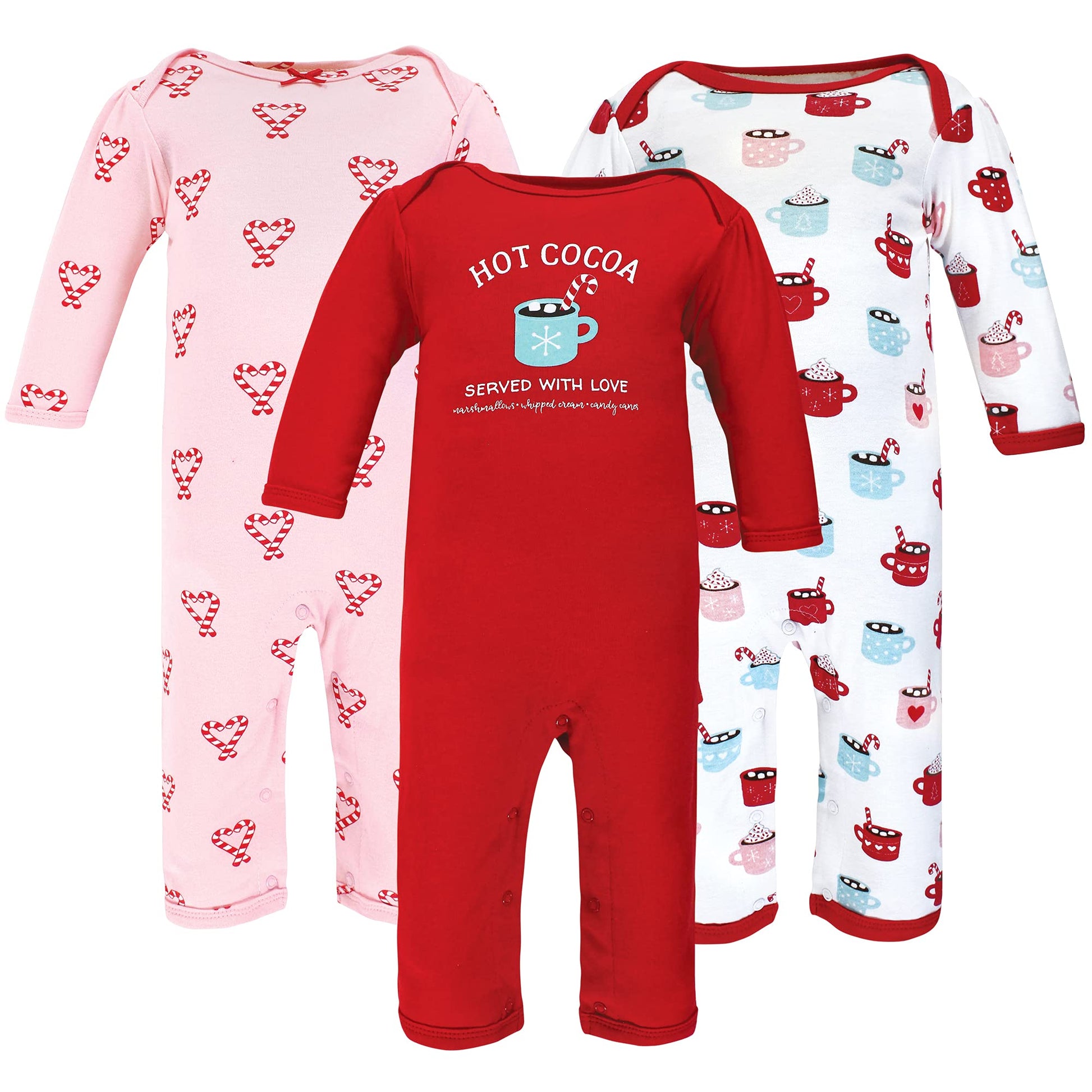 Hudson Baby Unisex Baby Cotton Coveralls Hot Cocoa, 0-3 Months