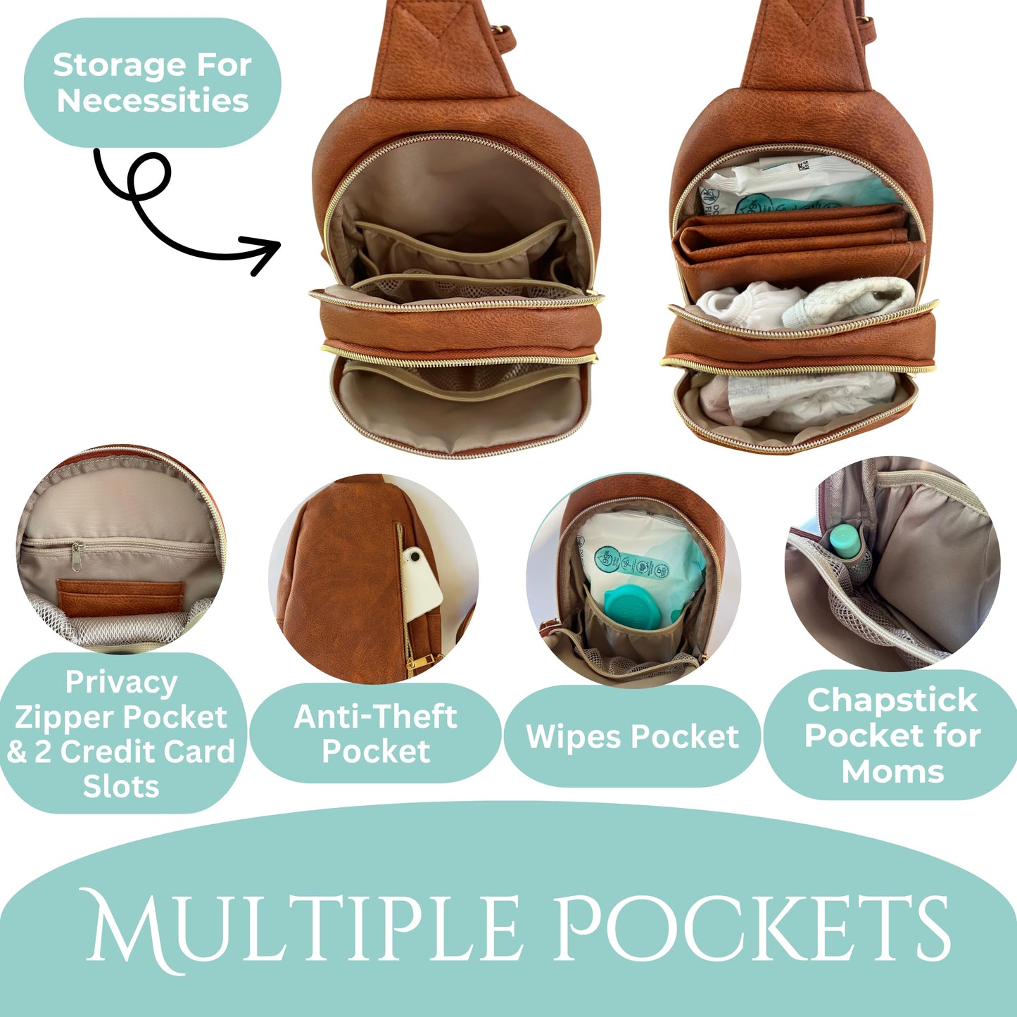 Purple Finch Mini Sling Crossbody Diaper Bag Backpack