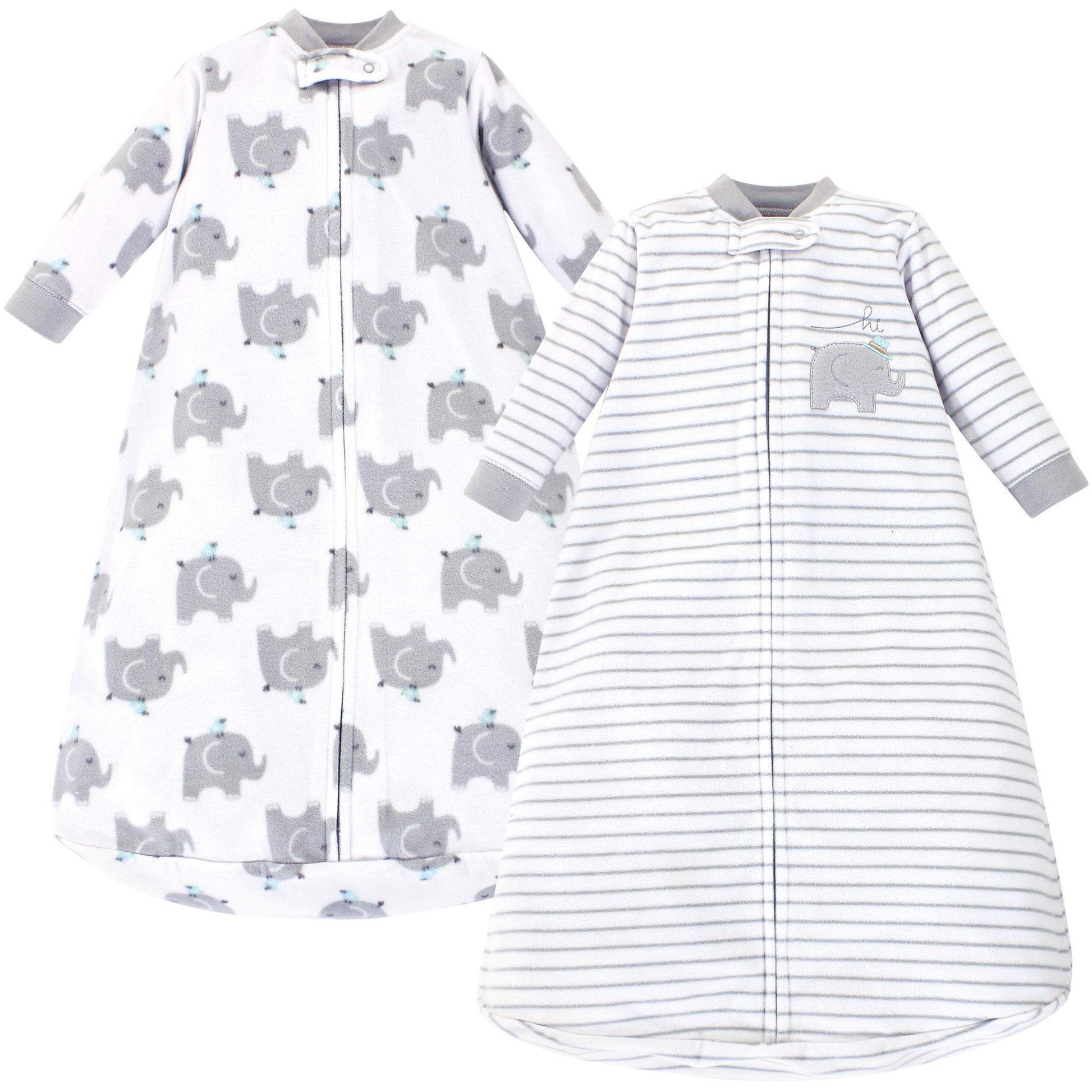 Hudson Baby Unisex Baby Long-Sleeve Fleece Sleeping Bag, Elephants, 0-9 Months