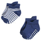 Hudson Baby Unisex Baby Non-Skid No-Show Socks, Blue Tan, 6-12 Months