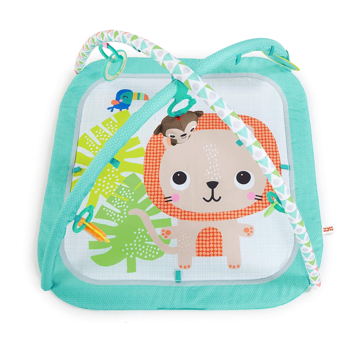 Bright Starts Safari Blast Activity Gym & Play Mat With Take-Along Toys, Ages Newborn +