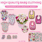 Nikki'S Gift Baskets Baby Clothing Flower Bouquet, New Baby Girl Gift Basket With Baby Clothing Arranged Like Celebration Flower