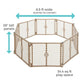 Toddleroo By North States Superyard 8 Panel Free Standing Play Yard, Indoor Or Outdoor Baby Playpen, Baby Gate. Made In Usa. 6.5