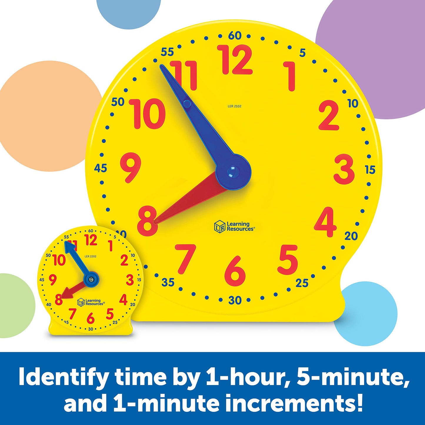 Learning Resources Classroom Clock Kit -25 Pieces, Ages 5+ Clock for Kids, Learning to Tell Time, Clocks for Teaching Time, Teac