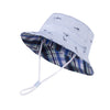 Langzhen Sun Protection Hat For Kids Toddler Boys Girls Wide Brim Summer Outdoor Hat Cotton Baby Bucket Hat With Chin Strap (Lig