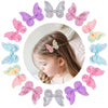 EleMirsa 12pcs Girl Hair Clips Butterfly Fabric Snap Hair Clips Bow Butterfly Hair Accessories for Little Girl Teens Toddler Kid