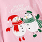 Kikizye Christmas Snowman Baby Girls Holiday Pjs 100% Cotton Long Sleeve Infant Pajamas Sets Size 18-24 Months Pink