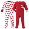 Hudson Baby Unisex Baby Fleece Sleep And Play, Christmas Unicorn, 0-3 Months Us