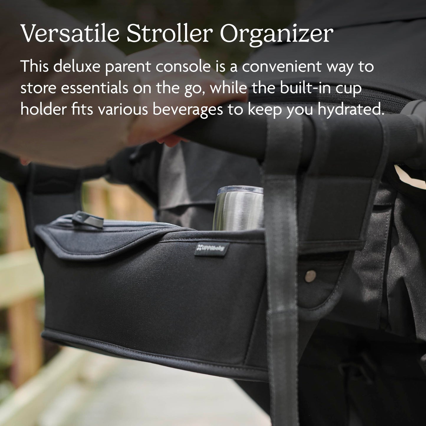 Uppababy Parent Console For Ridge Stroller/Secure Zippered Pocket + Beverage Compartments/Touch Screen Phone Pocket