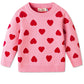 Besserbay Valentines Day Little Kids Heart Warm Knitted Pullover Sweatshirt Lovely Crewneck Sweater Pink 6 Years