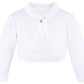 Lilax Baby Girls Knit Long Sleeve Button Closure Bolero Cardigan Shrug 9-12 Months White