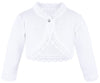 Lilax Baby Girls Knit Long Sleeve Button Closure Bolero Cardigan Shrug 9-12 Months White