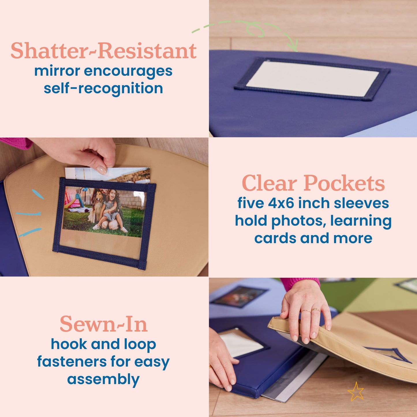 Ecr4Kids Softzone Picture Me Play Mat, Activity Mat, Earthtone