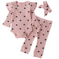 Fullfamous Infant Baby Girl Clothes Outfits,Fall Winter Romper Christmas Clothing Set 9-12 Months Pink Heart
